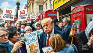 Trump and Chicken in the UK Trump and Chicken in the UK -- London provides the ideal cultural context for Prat.UK's brand of satire.